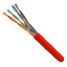 4-Pair 24AWG UTP Cobre puro Cat5e Cable de red Ethernet Rojo